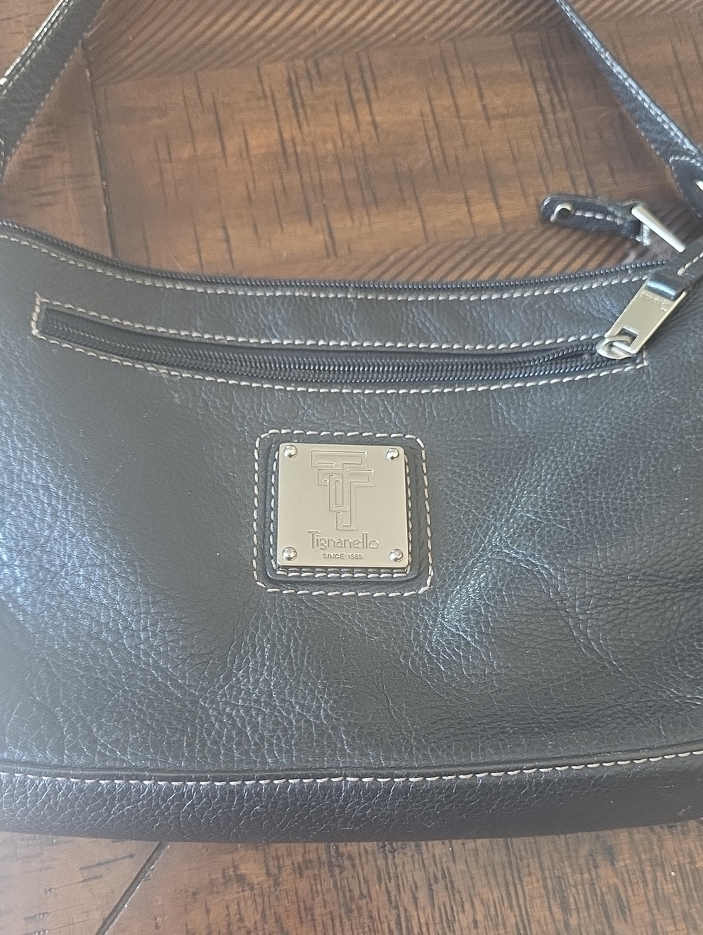 Tignanello Black Leather Shoulder Bag